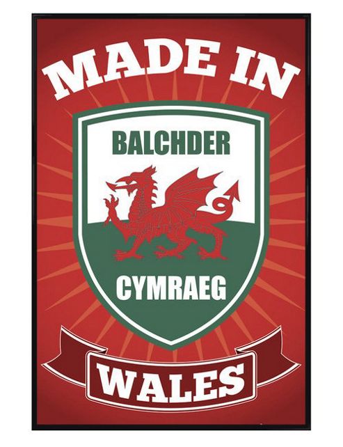 Image of Welsh Pride Gloss Black Framed Made In Wales Poster