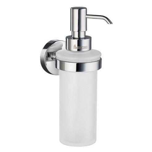 Image of Smedbo Home Holder With Frosted Glass Soap Dispenser - Polished Chrome