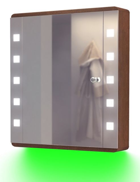 Image of Audio Oak Cabinet With Underlighting, Bluetooth, Demist, Sensor & Shaver K4dgaud