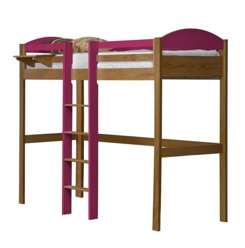 Image of Maximus High Sleeper Central Ladder Antique With Fuschia Details