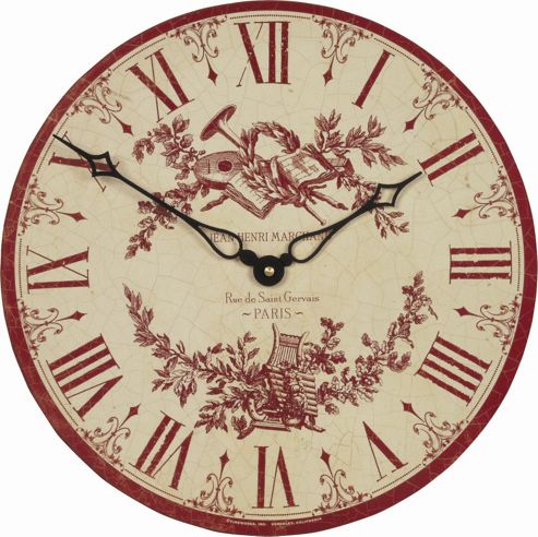 Image of Roger Lascelles Clocks French Toile Wall Clock