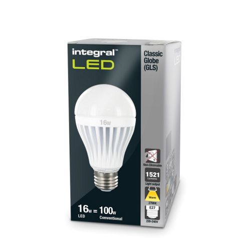 Image of Pack Of Ten Integral E27 16w Warm White Globes