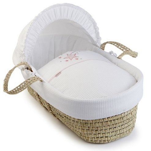 Image of Clair De Lune Palm Moses Basket (stardust Pink)
