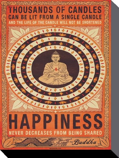 Image of Buddhism Buddha Happiness Large Canvas Print