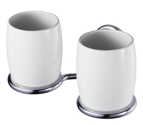 Image of Haceka Allure Double Tooth Brush Holder In Chrome