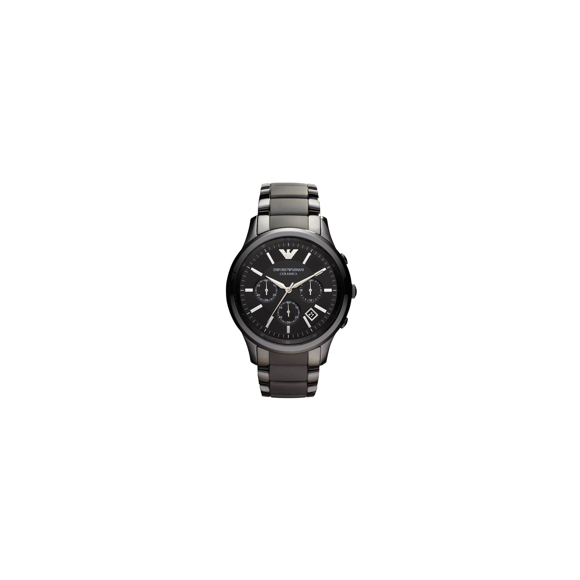 Emporio Armani Black Ceramica Chronograph Watch AR1452 at Tesco Direct