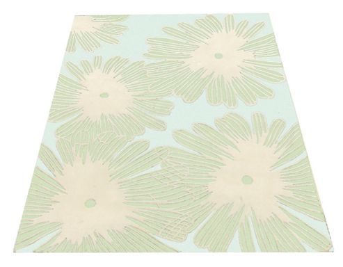 Image of Premier Housewares Ditsy Daisy Cream / Green High Tufted Rug - 120 Cm X 170 Cm (3 Ft 9 In X 5 Ft 6 In)