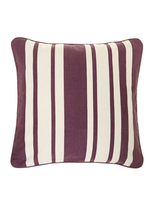 Image of Linea Stripe Cotton Cushion, Purple