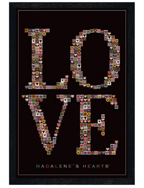 Image of Madalene's Hearts Black Wooden Framed Love Poster