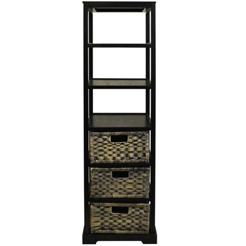 Image of Miami - Tall 6 Drawer Storage Cabinet - Brown / Black