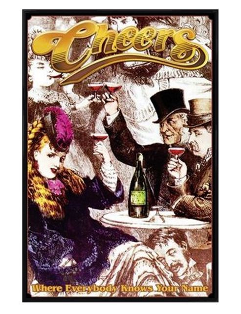 Image of Gloss Black Framed Cheers Where Everybody Knows Your Name Poster