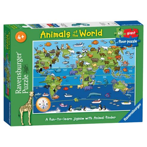 Image of Ravensburger Animals Of The World, 60 Piece Floor Puzzle