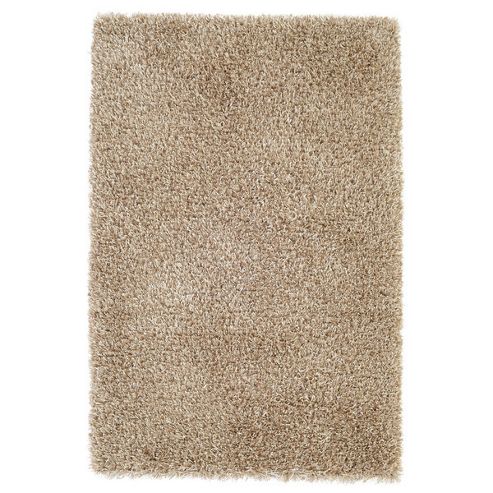 Image of Husain International Plain Beige Shag Rug - 150cm X 90cm (4 Ft 11 In X 2 Ft 11.5 In)