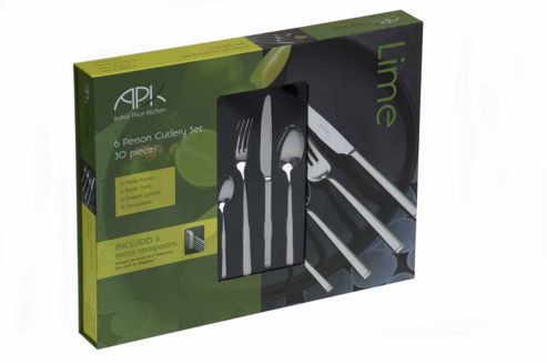 Image of Arthur Price 30 Piece Cutlery Set, Lime Design