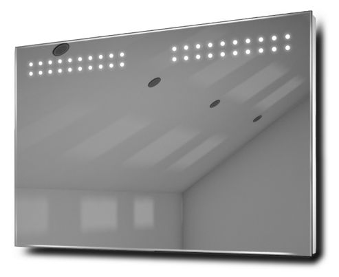 Image of Aqua Ultra-slim Led Bathroom Illuminated Mirror With Demister Pad & Sensor K14