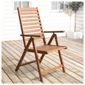 Windsor Wooden Folding Recliner Chair and Cream Coloured Cushion