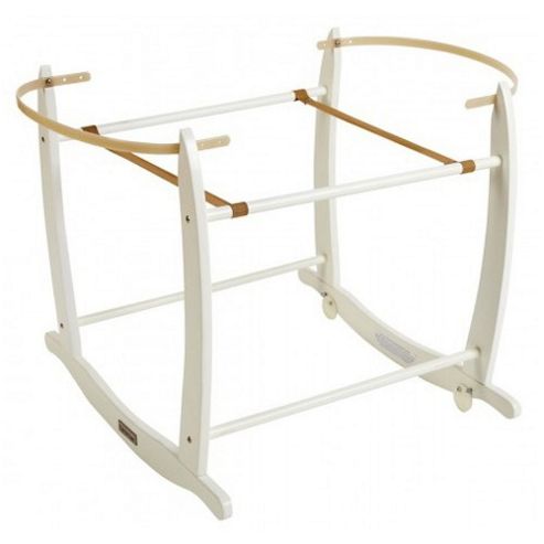 Image of Clair De Lune Wooden Deluxe Rocking Moses Basket Stand - White