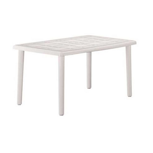 Image of Resol Olot Outdoor Rectangular Garden Table - White Plastic - 140 X 90cm