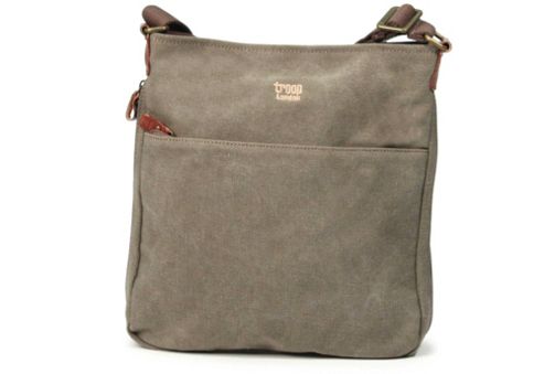 Image of Trp0236 Troop London Classic Canvas Across Body Bag Khaki