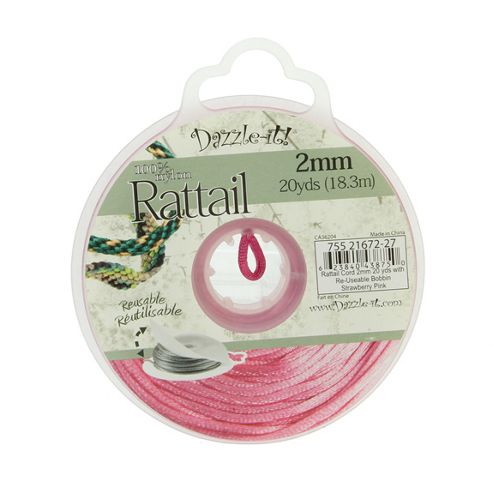 Image of Rattail With Re-useable Bobbin - Strawberry Pink - 20yds