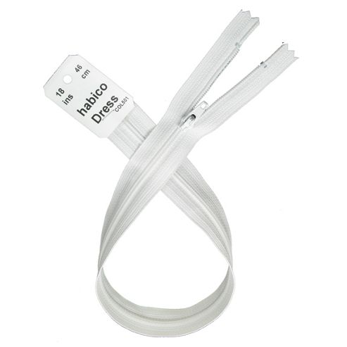 Image of Dress Zip - 46cm - White