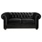 Chesterfield Velvet Small Sofa, Black