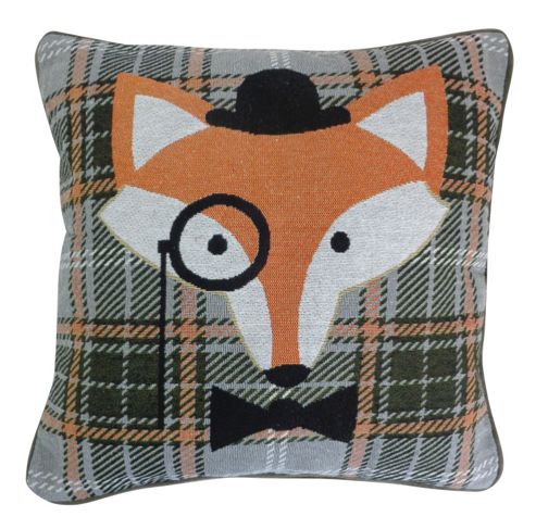 Image of Country Club Woodland Design Tapestry Scatter Cushion, Fox