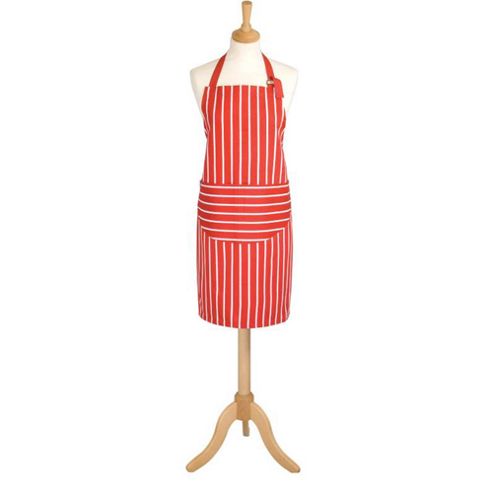 Image of Rushbrookes Butchers Stripe Adult Apron, Red