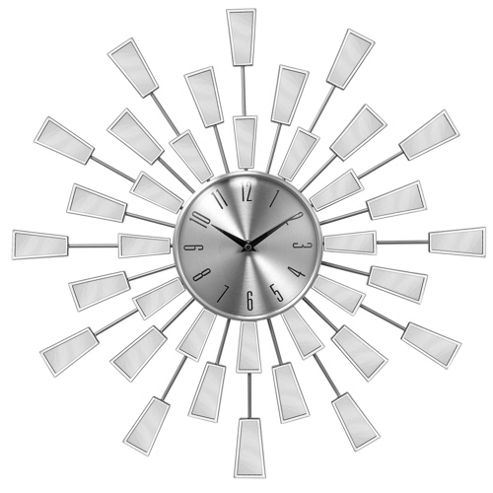 Image of Premier Housewares Square Edge Sunburst Mirror Wall Clock
