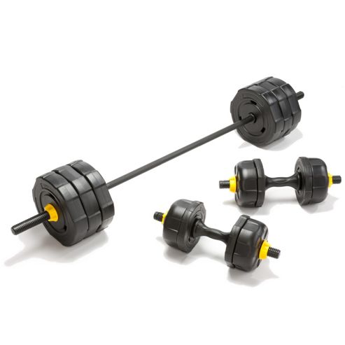 Image of Everlast 50kg Weight Set With Barbell & Dumbells Vinyl Fortek