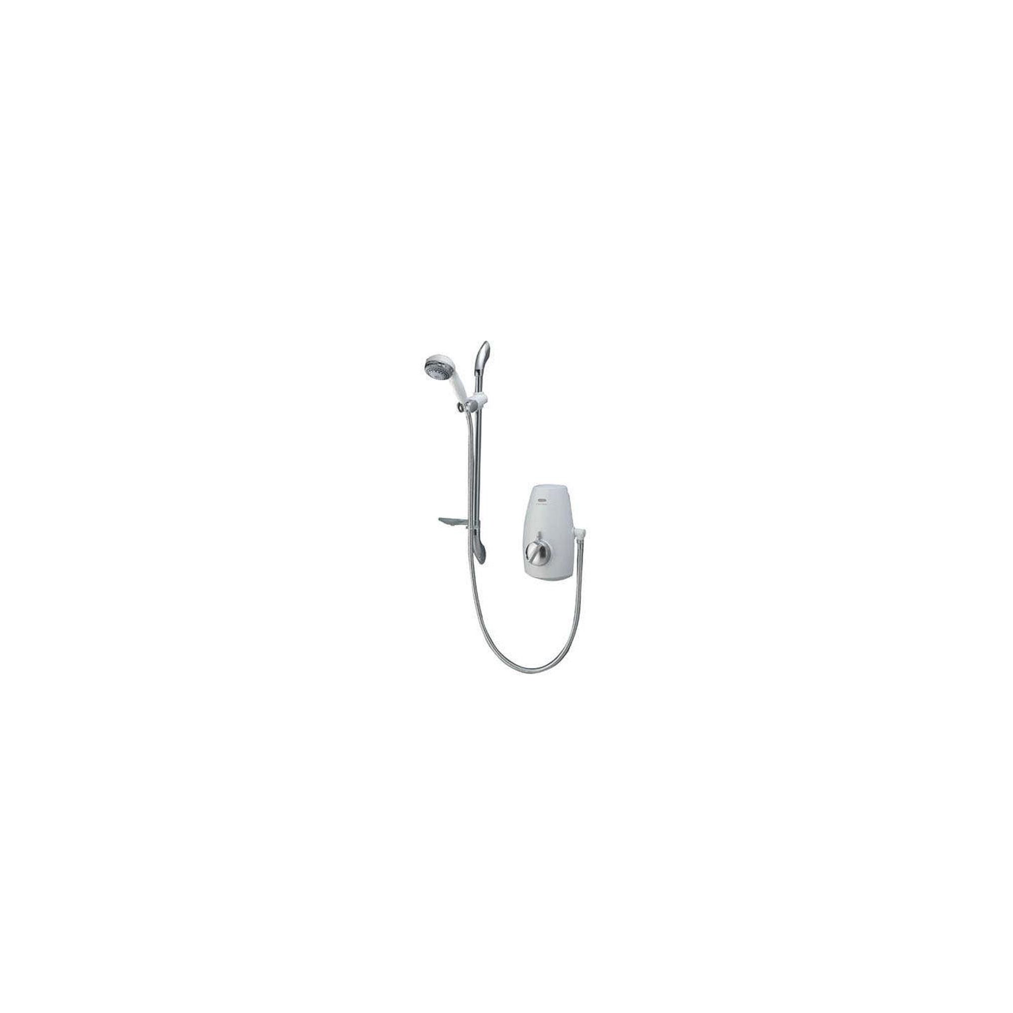 Aqualisa Aquastream Thermo Power Shower with Adjustable Head White / Chrome at Tesco Direct