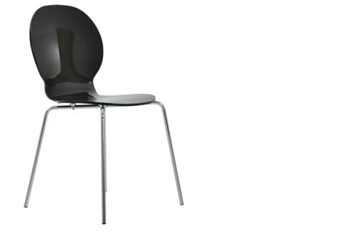 Image of Series 7 Style Solid Black Gel Acrylic Dining Chair