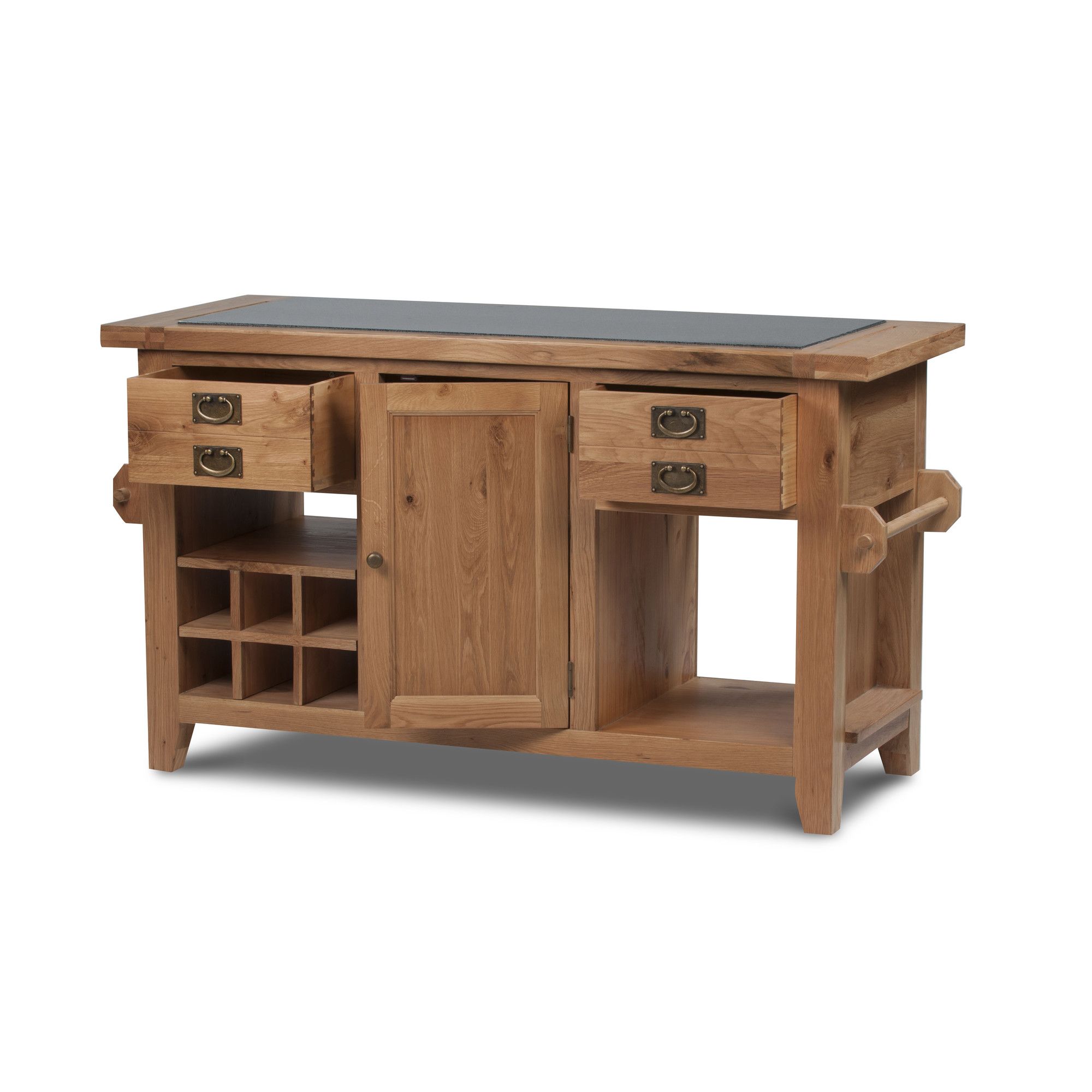 Hawkshead Calgary Solid Oak with Granite Top Kitchen Island Unit at Tesco Direct