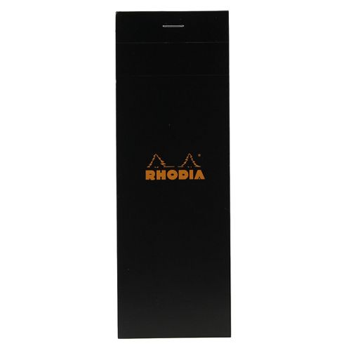 Image of Rhodia Black Head Stapled Pad 7.4x21cm Sq.5x5 82009c