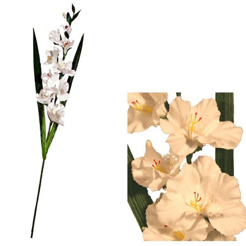 Image of Artificial 90cm Single Stem White Gladioli