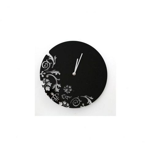 Image of Premier Housewares Floral Swirl Wall Clock - Black
