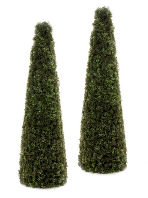 Image of Artificial 4ft 6" Grass Cone Topiary X 2