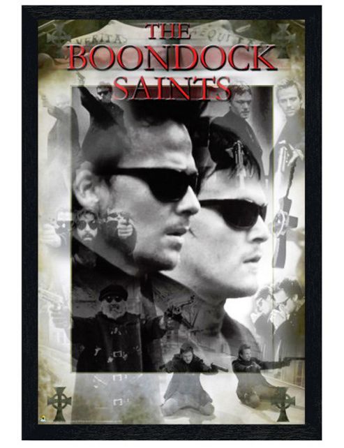 Image of The Boondock Saints Black Wooden Framed Thy Kingdom Come, Thy Will Be Done Poster