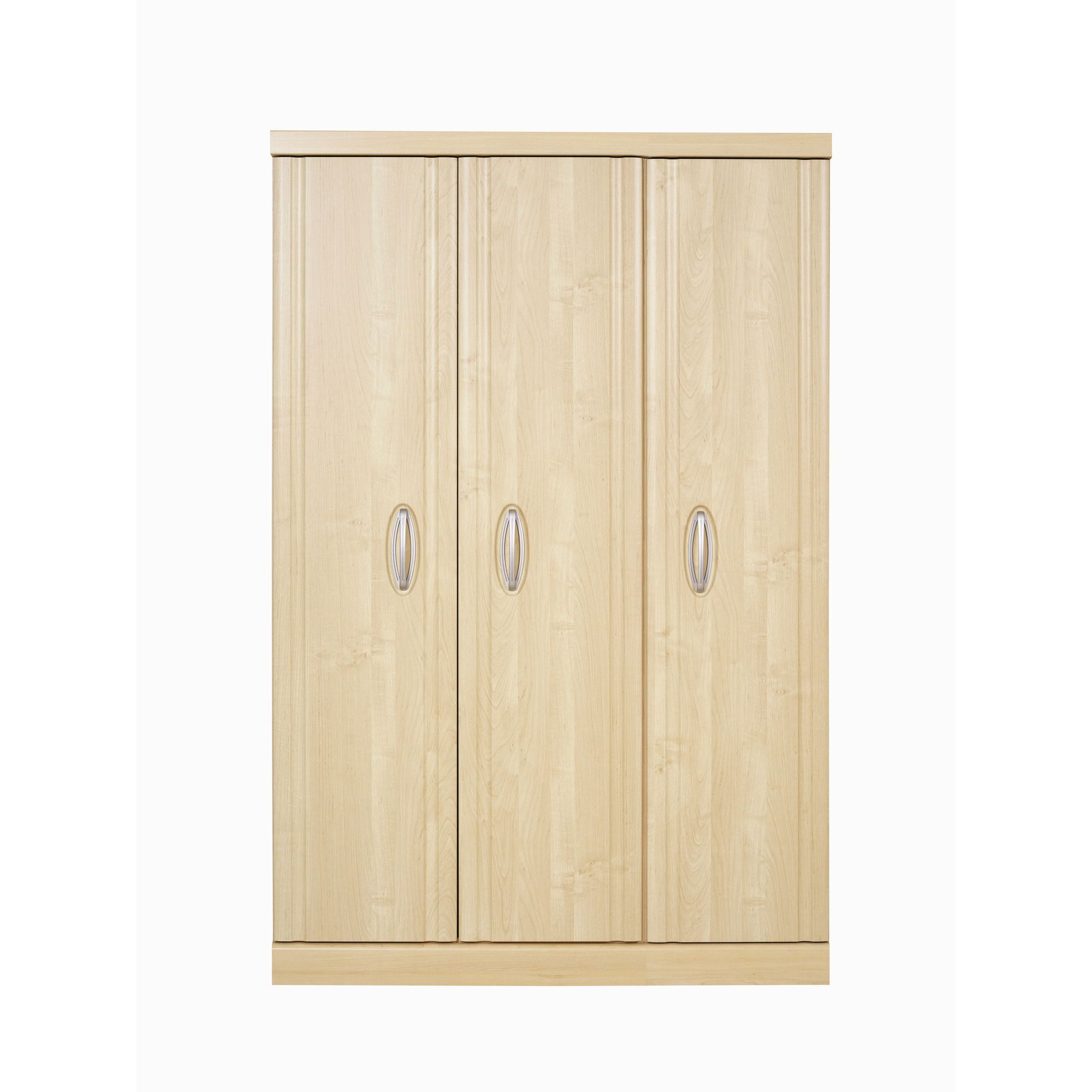 Caxton Strata 3 Door Short Height Wardrobe in Pear Wood at Tesco Direct