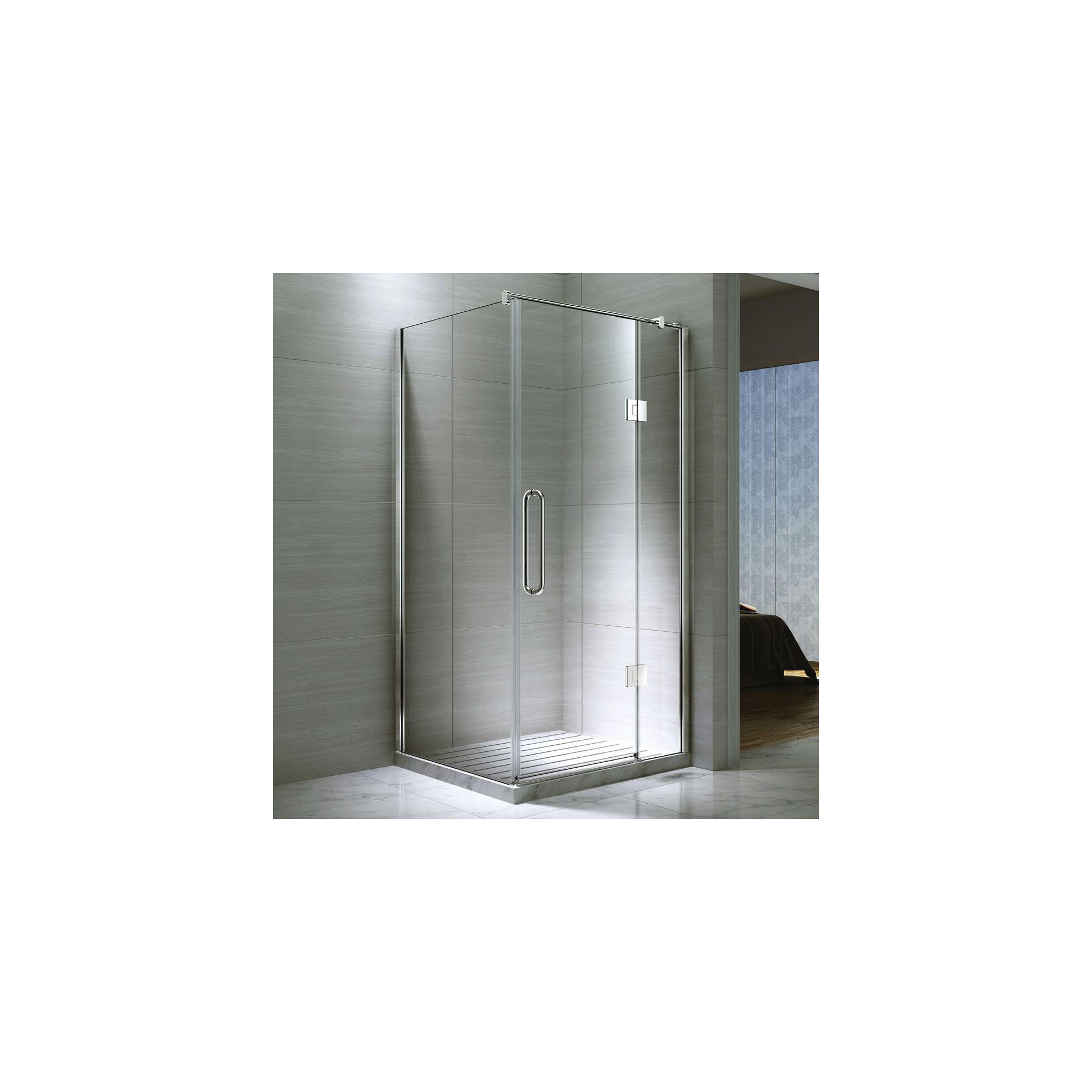 Desire Ten Hinged Shower Door with Side Panel, 1000mm x 900mm, Semi-Frameless, 10mm Glass at Tesco Direct