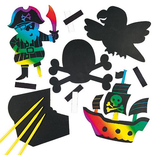 Image of Pirate Scratch Art Magnets (pack Of 10)
