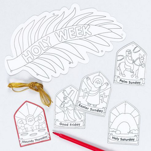 Image of Easter Holy Week Colour-in Mobiles (pack Of 4)