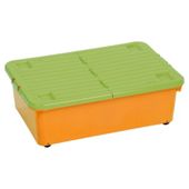 32 litre wheeled underbed box and split lid orange/lime