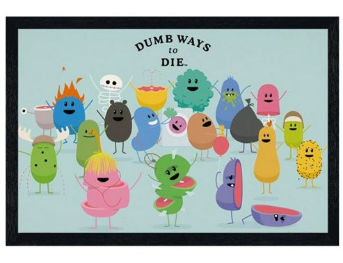 Image of Black Wooden Framed Dumb Ways To Die Poster