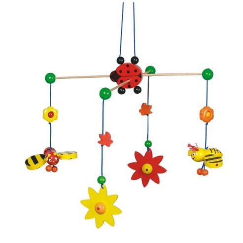 Image of Heimess 760150 Wooden Mobile (ladybird, Bee And Flower)
