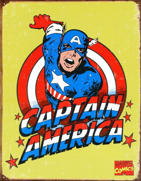 Image of Captain America Retro Tin Sign