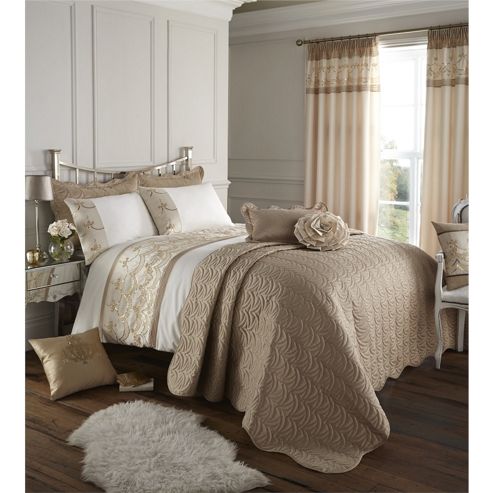 Image of Catherine Lansfield Home Signature Gold Charlston Curtains