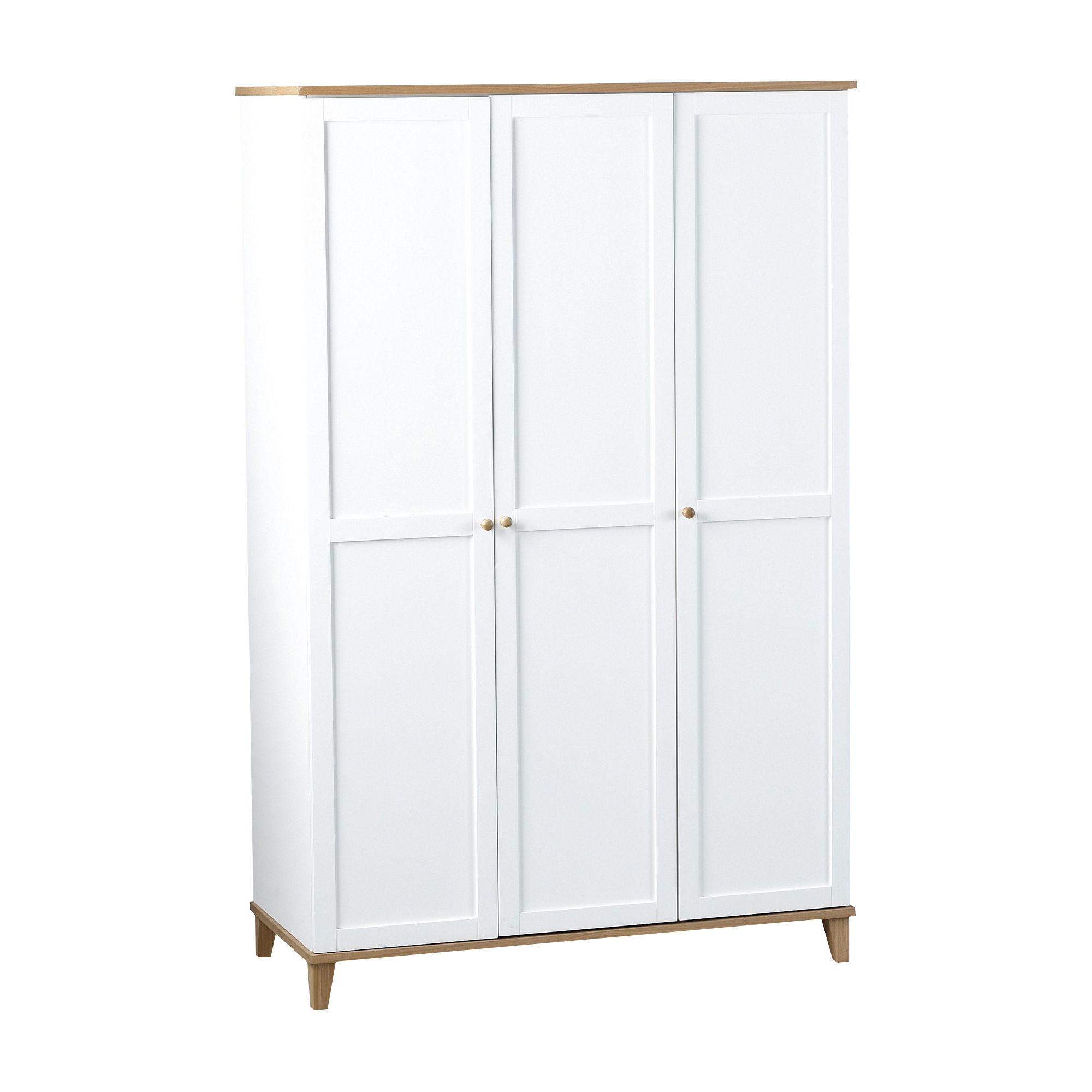 Home Essence Penzance Three Door Wardrobe in White/Ash Veneer at Tesco Direct