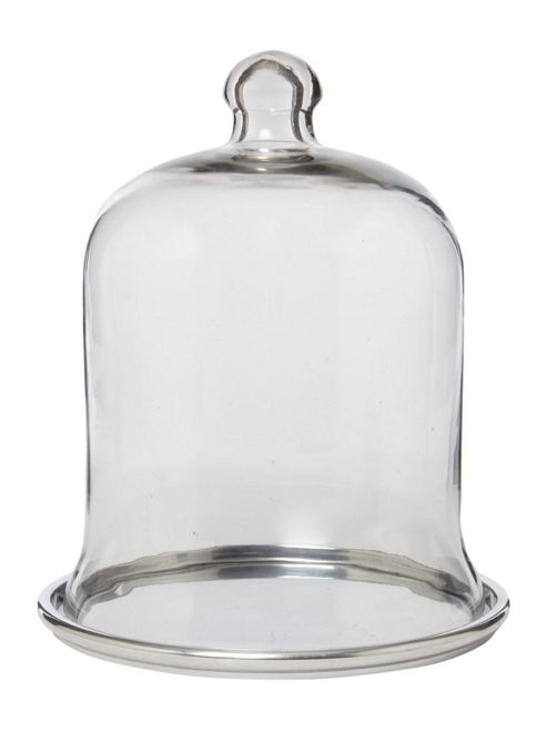 Image of Linea Glass Bell Jar With Chrome Base