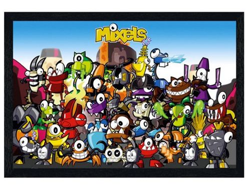Image of Black Wooden Framed Lego Mixels Poster
